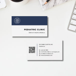 Kinderarzt Kinderklinik Benutzerdefiniertes Logo Q Visitenkarte