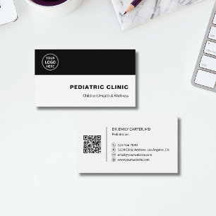 Kinderarzt Kinderklinik Benutzerdefiniertes Logo Q Visitenkarte