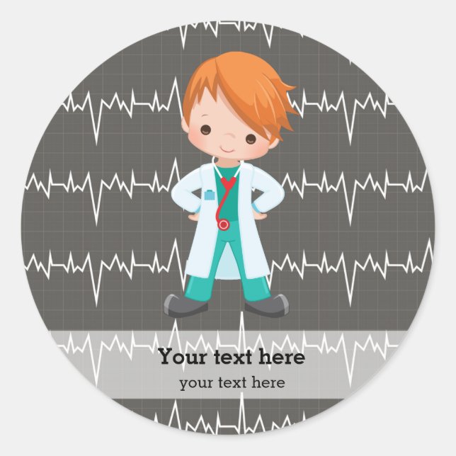 Kinderarzt Runder Aufkleber (Vorderseite)