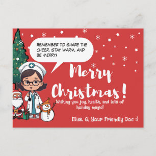 Kinderarzt   Weihnachtsgrüße für Kinder Feiertagspostkarte