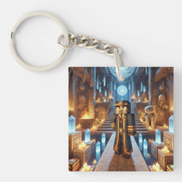 Kinderausweis-Tag Blockstyle Minecrafty Adventure Schlüsselanhänger