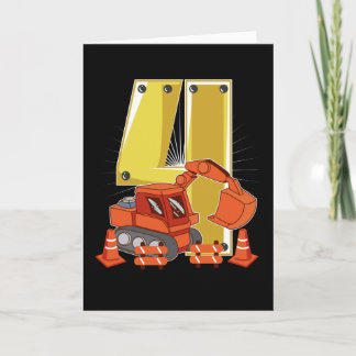 Kinderbagger 4. Geburtstag Kinder Karte