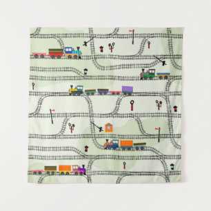 Kinderbahn: Funny Seamless Muster Wandteppich