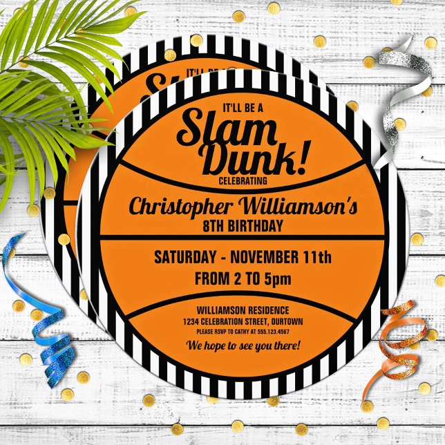 Kinderbasketball Geburtstagsparty Einladung (Von Creator hochgeladen)