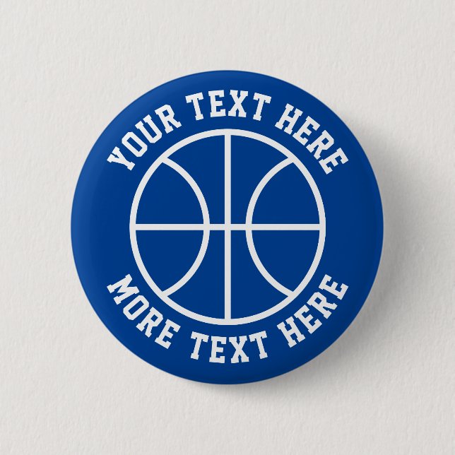 Kinderbasketball Geburtstagsparty Gunst individuel Button (Vorderseite)