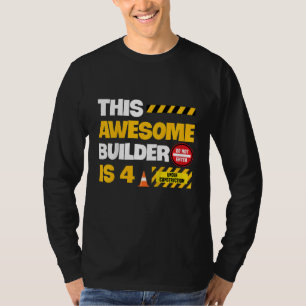 Kinderbauangebot für einen 4-jährigen Geburtstag T-Shirt