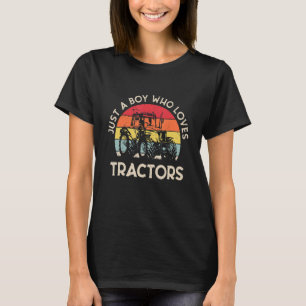 Kinderbauernhofleben Nur Ein Junge Der Traktoren L T-Shirt