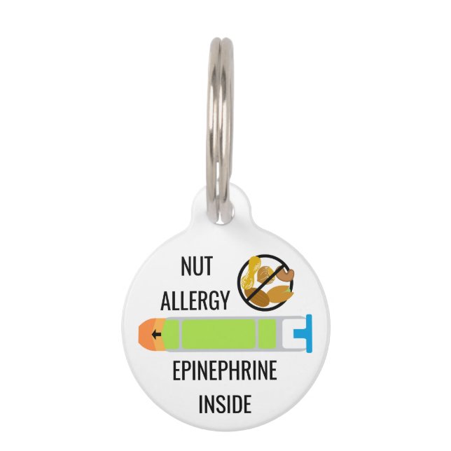 Kinderbaum-Nuss-Erdnuss-Allergie-Adrenalin-Notfall Haustiermarke (Vorderseite)