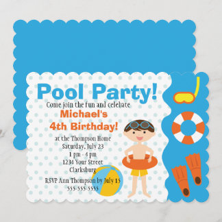 Kinderbecken-Party Geburtstag Einladung