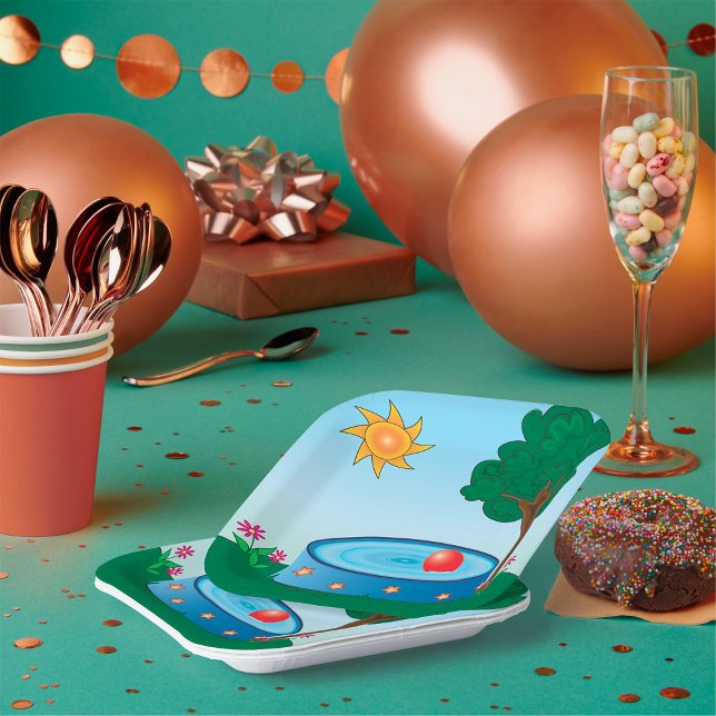 Kinderbecken unter einem Baum Pappteller (Von Creator hochgeladen)