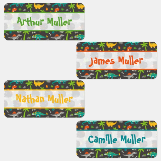Kinderbekleidung Thema Dinosaurier Etiketten (Gruppe)