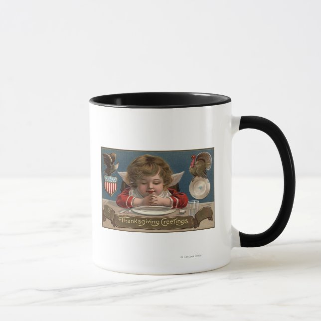 Kinderbeten am Abendtisch Tasse (Rechts)