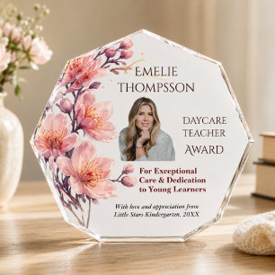 Kinderbetreuer-Auszeichnung Blumen-Foto-Geschenk Fotoblock