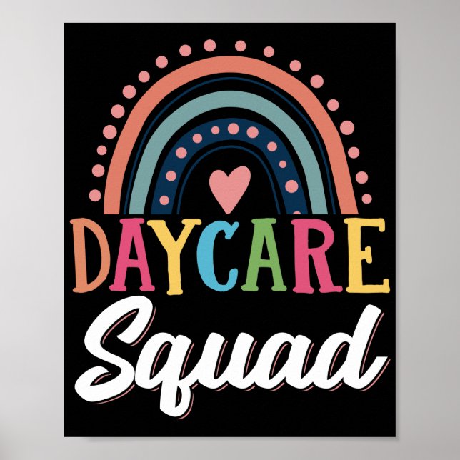 Kinderbetreuer Daycare Squad Kleinkind Rainbow Poster (Vorne)