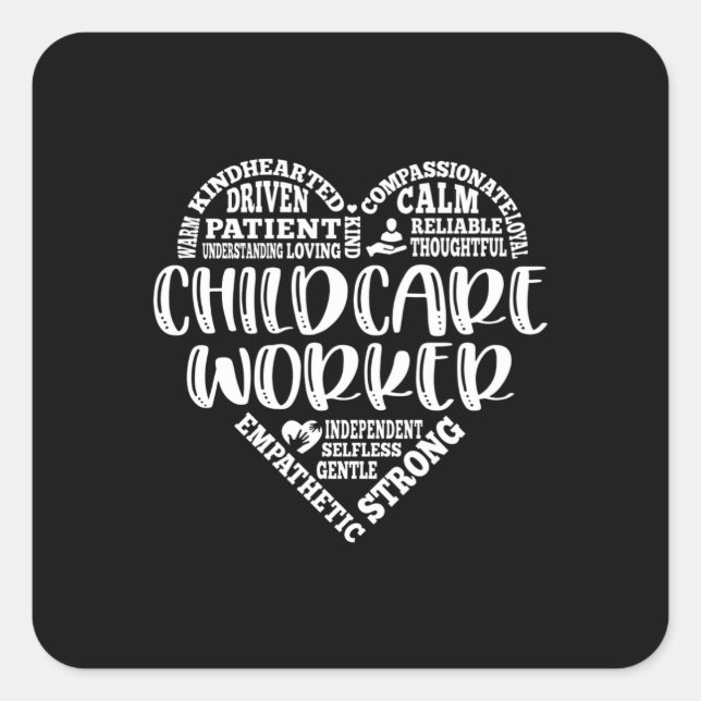 Kinderbetreuer, Kinderbetreuer Quadratischer Aufkleber (Vorderseite)