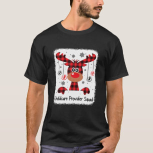 Kinderbetreuer Squad Funny Red Kariert Reindeer T-Shirt