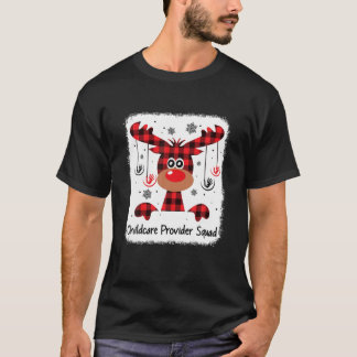 Kinderbetreuer Squad Funny Red Kariert Reindeer T-Shirt