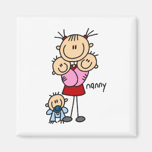 Kinderbetreuer Stickfigur Magnet