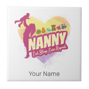 Kinderbetreuerin Nanny Vintage Babysitter Kinderbe Fliese