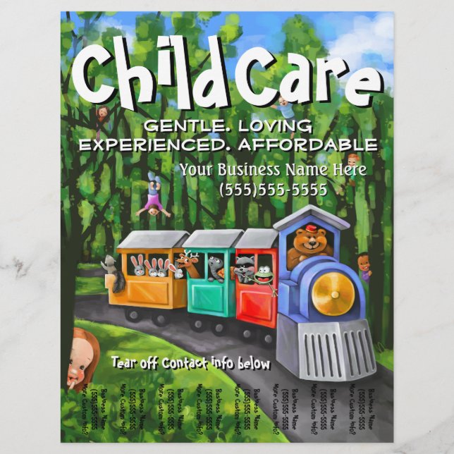 Kinderbetreuung. Babysitting. Tagespflege. Reißble Flyer (Vorne)