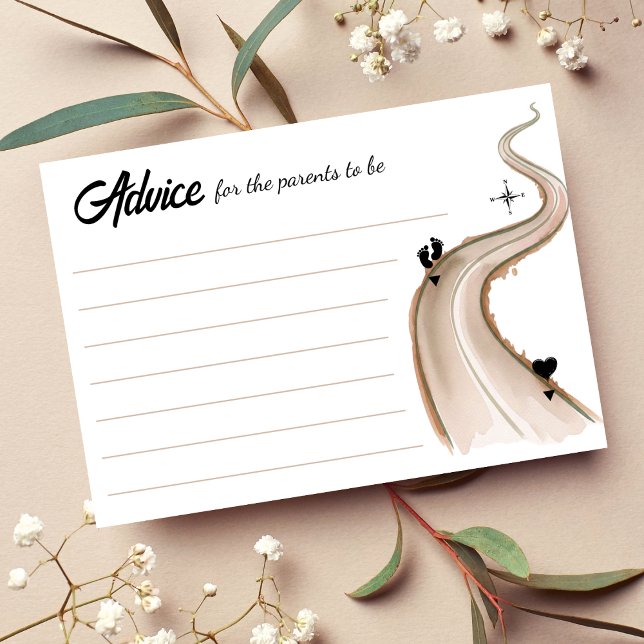 Kinderbetreuung - Kinderbetreuung Begleitkarte (Partners to Parents Roadmap Baby Shower Advice Enclosure Card
)