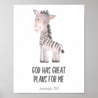 Kinderbibel Verse Kinderzimmer Deco Safari Poster