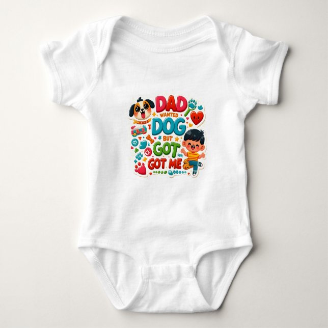 Kinderbodysuit mit lustiger Aufschrift Baby Strampler (Vorderseite)