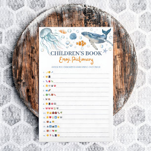 Kinderbuch-Emoji-Küsten-Baby-Shower-Spiel