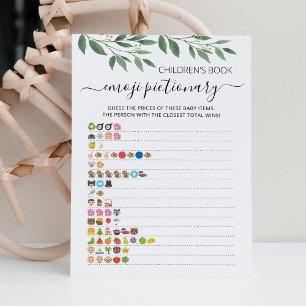 Kinderbuch Emoji Pictionary Game Card Einladung