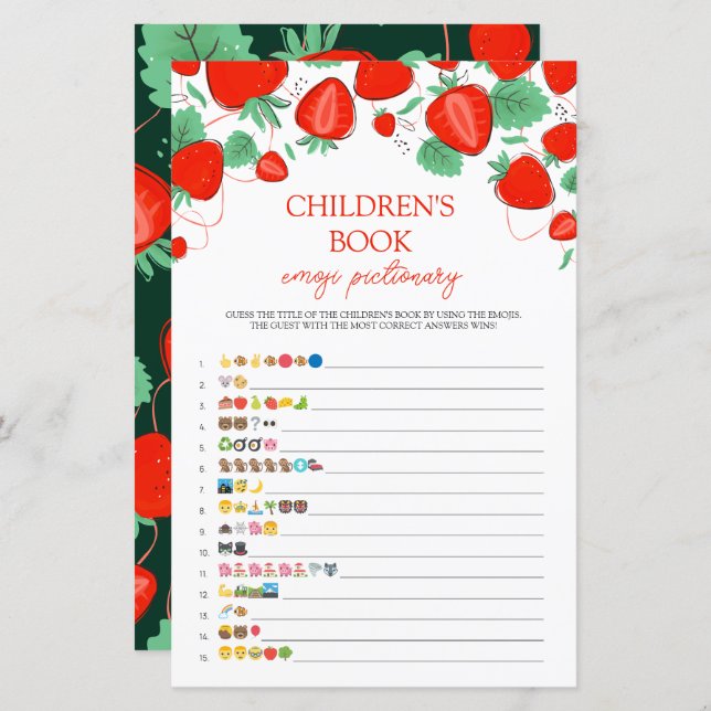 Kinderbuch Emoji Pictionary Game Sweet Berry (Vorne/Hinten)