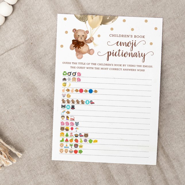Kinderbuch Emoji Pictionary Teddy Bear Card Einladung (Von Creator hochgeladen)