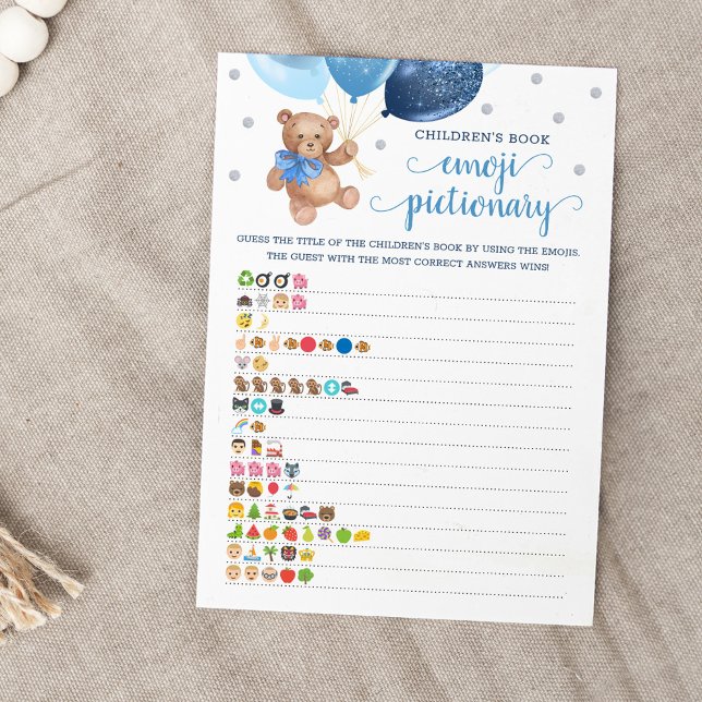 Kinderbuch Emoji Pictionary Teddy Bear Card Einladung (Von Creator hochgeladen)
