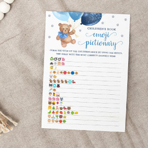Kinderbuch-Emoji-Pictionary-Teddybär-Karte Einladung
