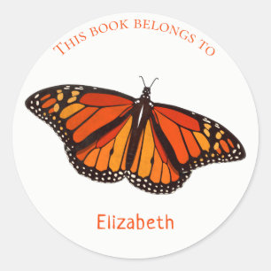 Kinderbuch-Label "Monarch Butterfly" Runder Aufkleber