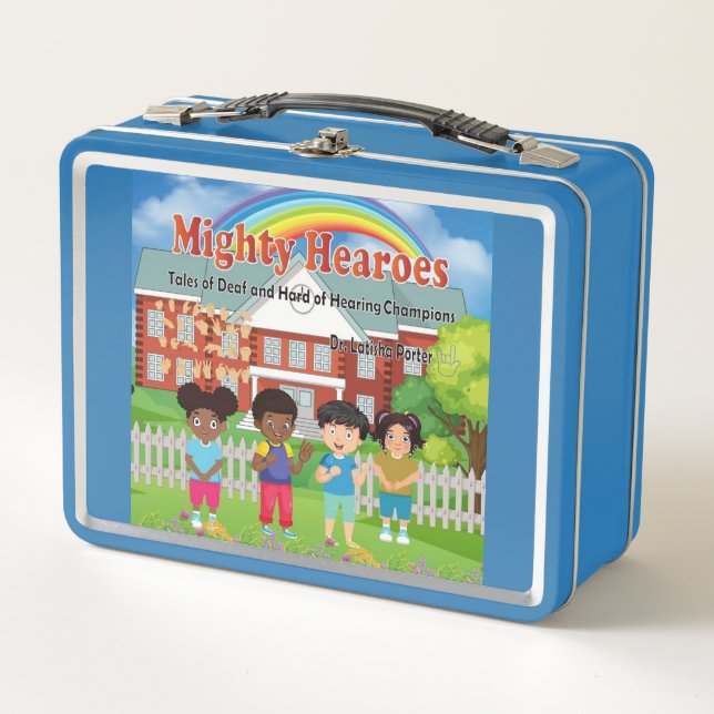 Kinderbuch von Mighty Hearoes Metall Brotdose (Vorderseite)