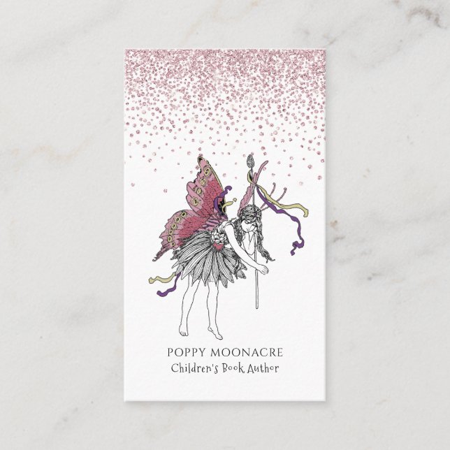 Kinderbuchautorin Fairy Glitzer Business Card Visitenkarte (Vorderseite)