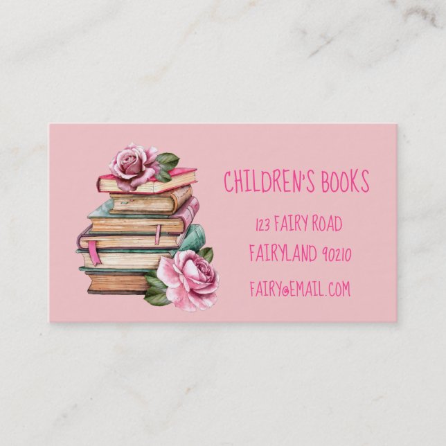 Kinderbücher Kinderbuchhandlung und Spielzeugbus Visitenkarte (Vorderseite)