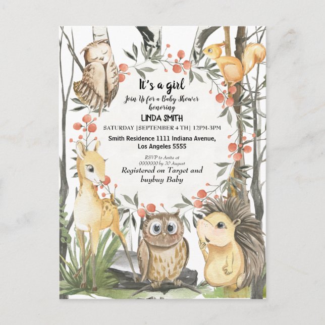 Kinderbücher über Waldbestände und Pflanze in Wäld Einladungspostkarte (Vorderseite)