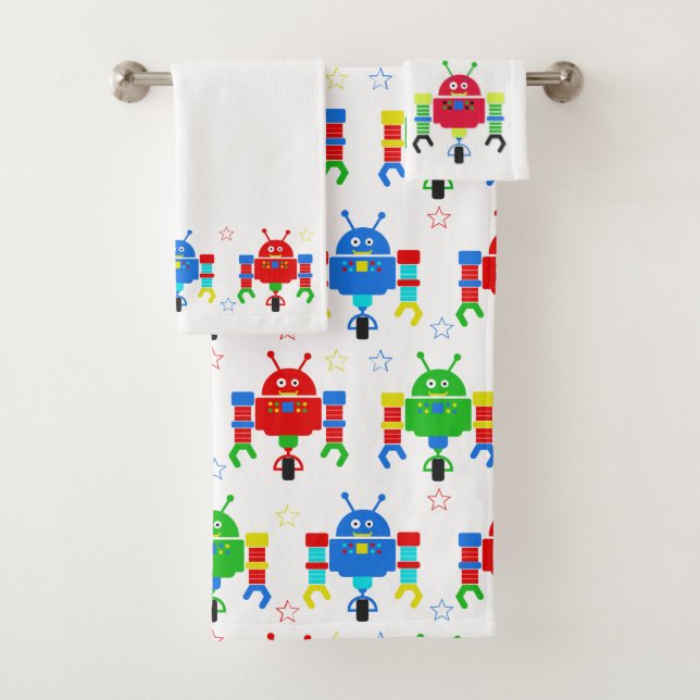 Kinderbuntes Roboter-Tuch-Set Badhandtuch Set (Insitu)