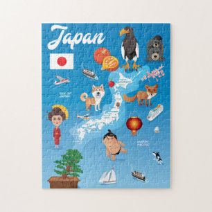 KinderCartoon-Karte von Japan Puzzle
