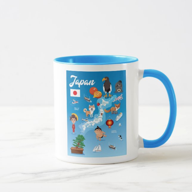 KinderCartoon-Karte von Japan Tasse (Rechts)