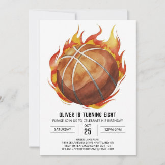 Kindercreme-Basketball Geburtstag Einladung