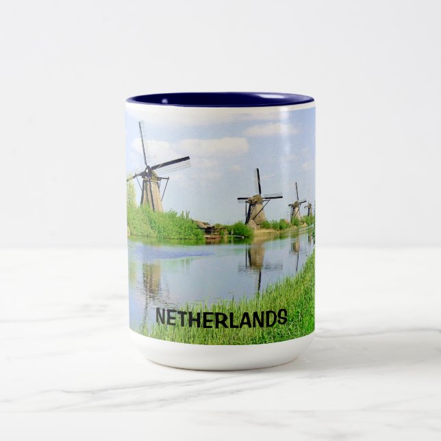 KINDERDIJK, DIE NIEDERLANDE ZWEIFARBIGE TASSE (Mittel)