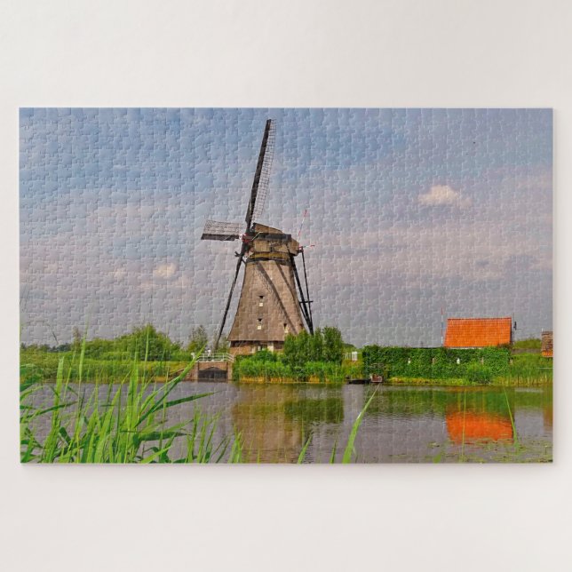 Kinderdijk Historic Windmills Holland. Puzzle (Horizontal)