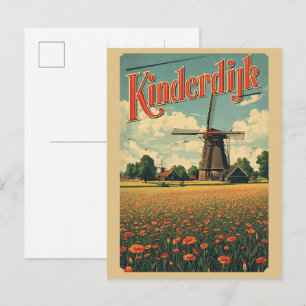 Kinderdijk Holland Niederlande Windmühlen Geschenk Postkarte
