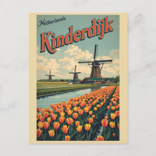 Kinderdijk Holland Niederlande Windmühlen Geschenk Postkarte