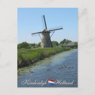 Kinderdijk Windmill Holland Postcard Postkarte