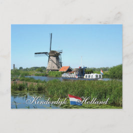 Kinderdijk Windmühlen-und Boots-Holland-Postkarte Postkarte