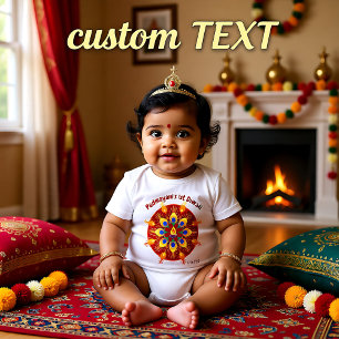 Kinderdiwali mit individuelle Name 2 Baby Strampler