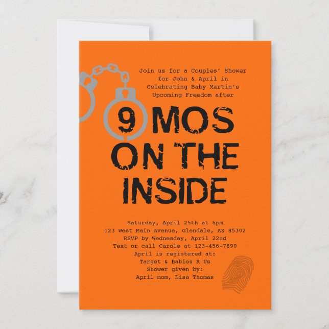 Kinderdusche 9 Monate im Freien Einladung (Vorderseite)